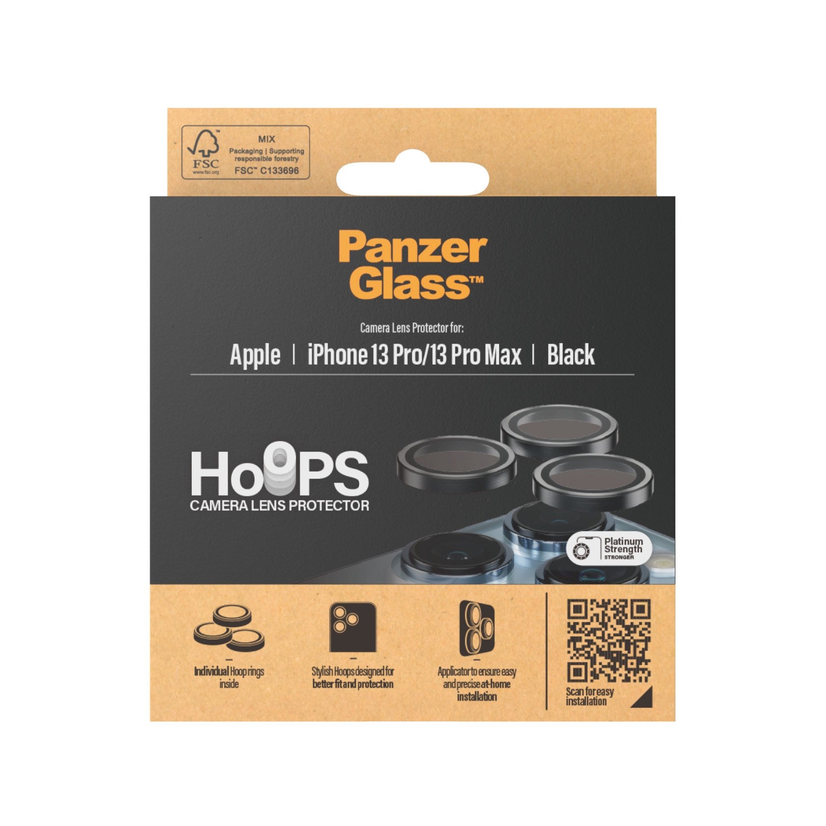 PanzerGlass® Hoops® Schwarz Kameraschutz for iPhone 13 Pro | 13 Pro Max